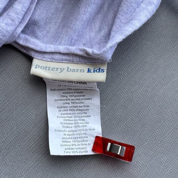 Pottery Barn Kids Quilted Euro Sham Pillow Case Cover Square Wave Ruffle Lilac - Picture 3 of 6